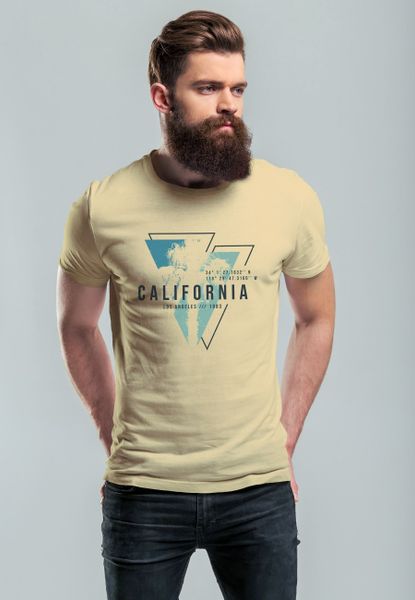 Neverless Print-Shirt Herren T-Shirt California Los günstig online kaufen