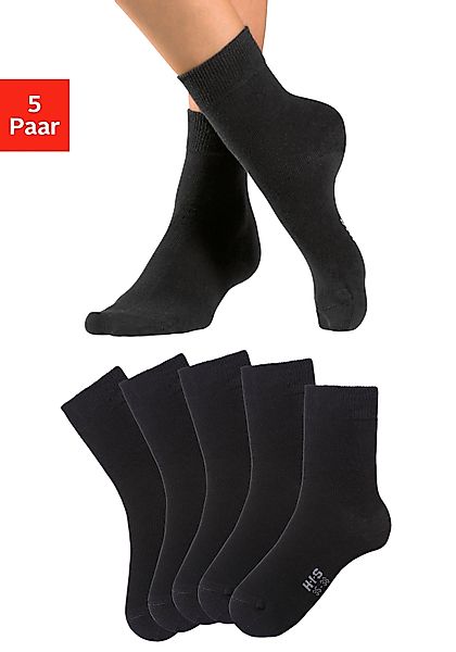 H.I.S Basicsocken Packung, 5 Stk. tlg. mit besonders weichem Bündchen günstig online kaufen