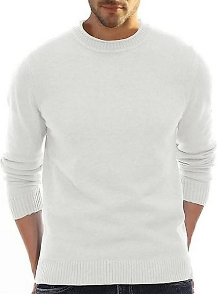 Rundhalspullover Strickpullover Herren Oberteil Rundhalsausschnitt Langarm günstig online kaufen