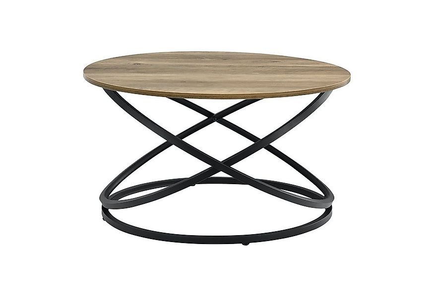 en.casa Couchtisch, »Dunedin« Wohnzimmertisch rund Holzoptik Ø79 günstig online kaufen