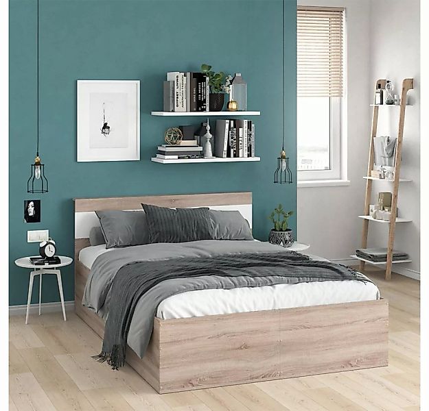 VitaliSpa® Bett Bettgestell Holzbett Doppelbett 140x200cm Adria mit Kopftei günstig online kaufen