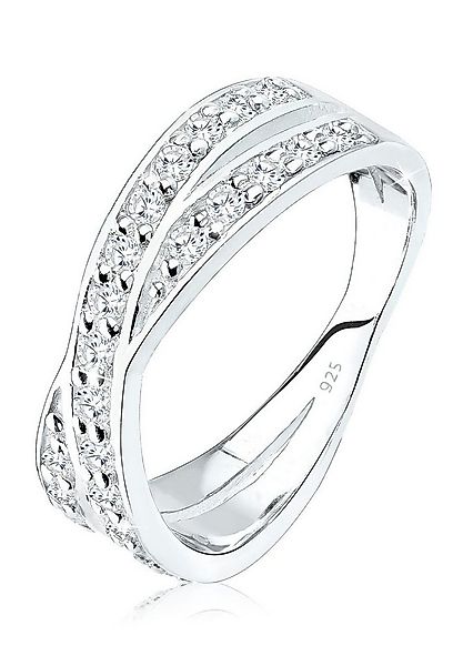 Elli Fingerring X Wickelring Zirkonia 925 Silber günstig online kaufen