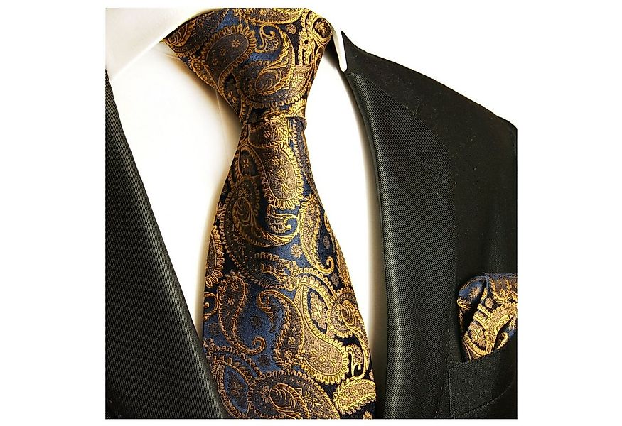 Paul Malone Krawatte Herren Seidenkrawatte mit Tuch modern paisley brokat 1 günstig online kaufen