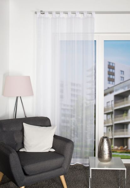 HOME WOHNIDEEN Vorhang »NESSI 2er Pack« Schlaufen 2 Stk. tlg. Uni, Voile, t günstig online kaufen