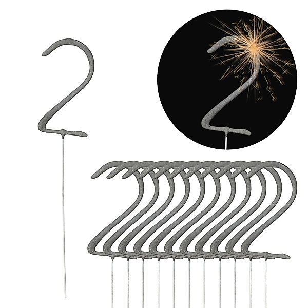 CEPEWA Geburtstagskerze Wunderkerze Zahl Zwei 12er günstig online kaufen