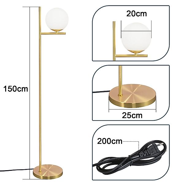 ZMH Stehlampe Wohnzimmer 1Flammig Metall Industrial günstig online kaufen