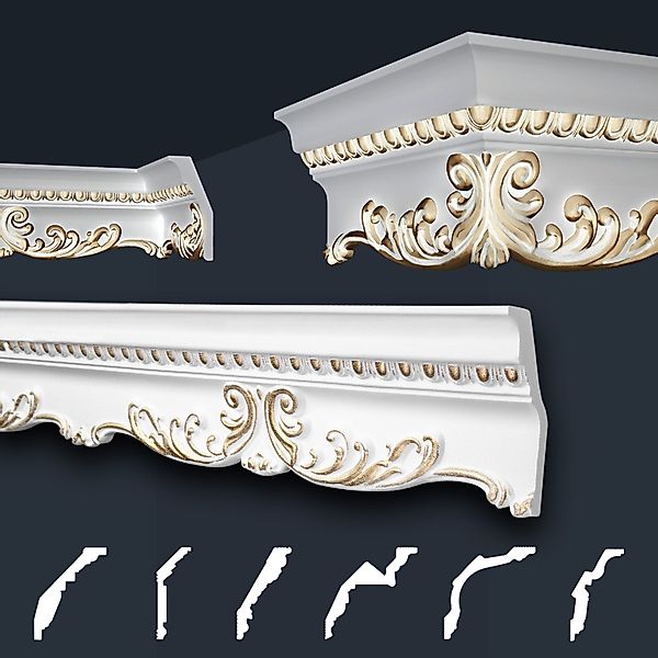 marbet design Stuckleiste B-36 gold, 2 günstig online kaufen