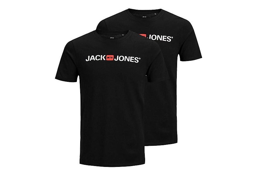 Jack & Jones T-Shirt 2er Pack Logo Tee Crew Neck mit Markenschriftzug günstig online kaufen