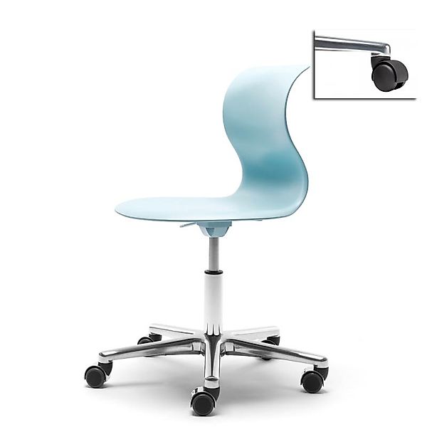 Kinderstuhl Pro 5 aquablau Aluminium polliert (+40€) Hart mit schwarzer Abd günstig online kaufen