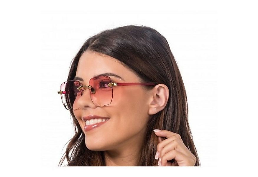 CHAKS Verkleidungsmaske Brille ohne Rahmen, Rosa Partybrille mit Verlaufs günstig online kaufen