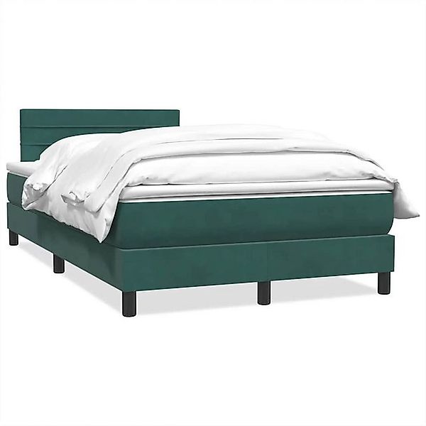 vidaXL Boxspringbett, Boxspringbett mit Matratze Dunkelgrün 120x210 cm Samt günstig online kaufen