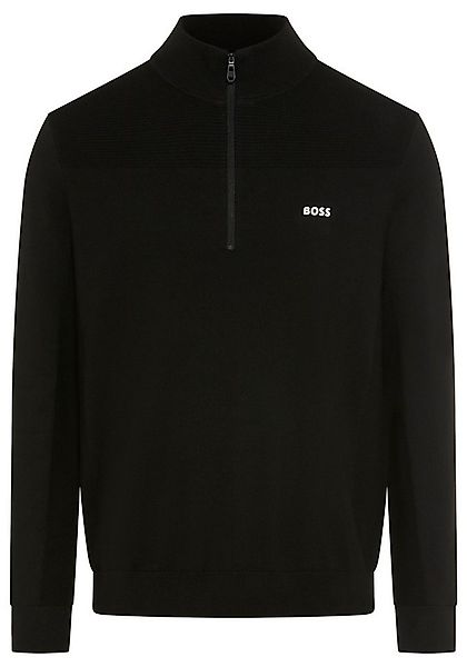 BOSS GREEN Strickpullover Stehkragen mit Reißverschluss, Regular Fit günstig online kaufen