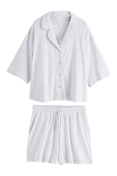 Next Pyjama Schlafanzug mit geknöpftem Oberteil und Shorts (2 tlg) günstig online kaufen