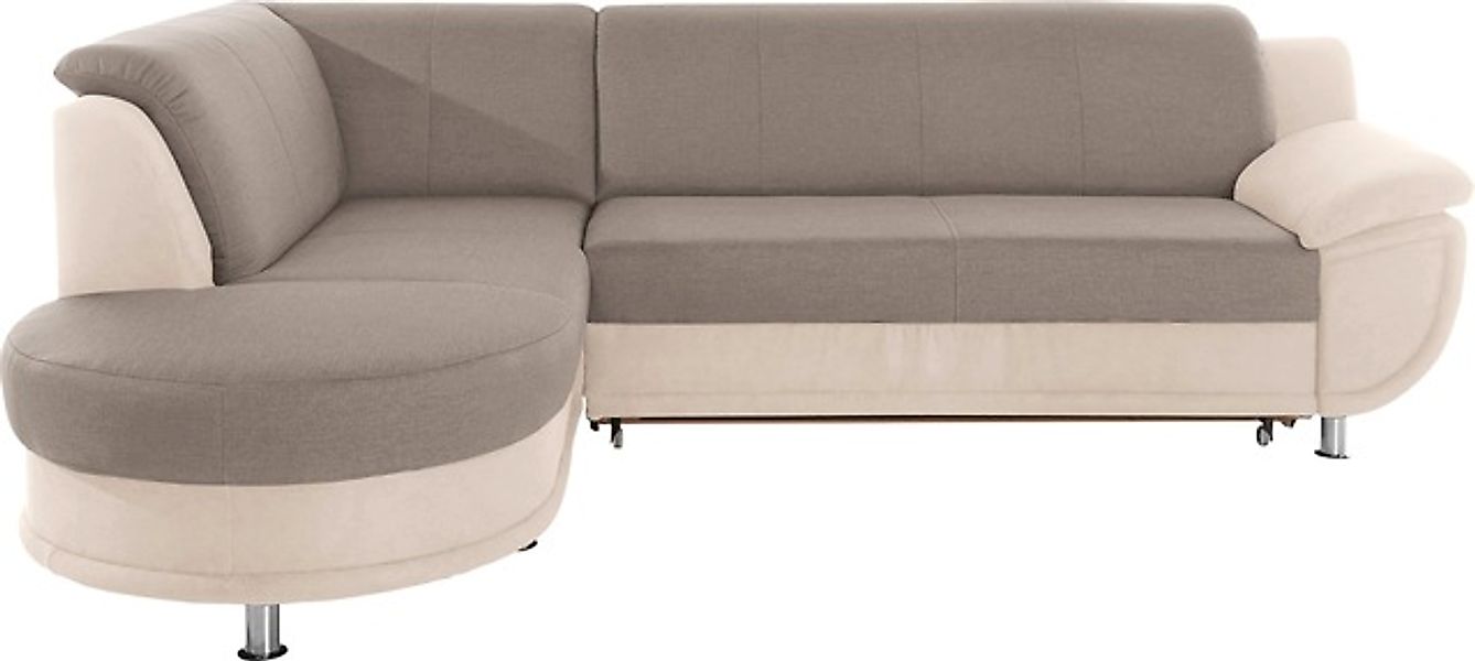 TRENDMANUFAKTUR Ecksofa »Rondo 3, zeitlos und bequem, Materialmix, breite A günstig online kaufen