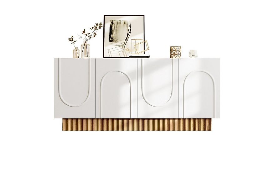 autolock Sideboard Modernes Sideboard mit matter U-Relief-Front 4 Türen (16 günstig online kaufen