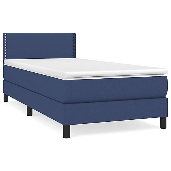 vidaXL Boxspringbett mit Matratze Blau 100x200 cm Stoff1373105 günstig online kaufen