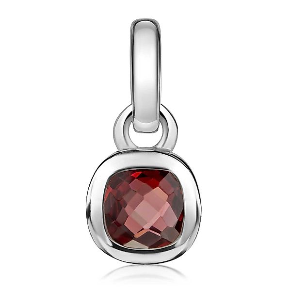 Materia Kettenanhänger Edelstein Granat Rot quadratisch günstig online kaufen