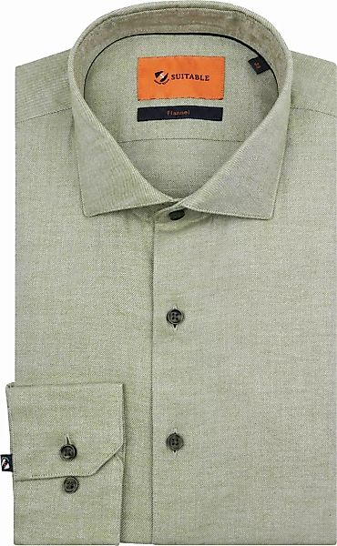 Suitable Hemd Widespread Flanel Grün - Größe 40 günstig online kaufen