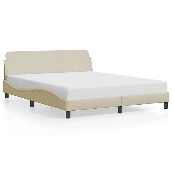 vidaXL Bettgestell Dover Creme 160x200 cm Stoff 373210 günstig online kaufen