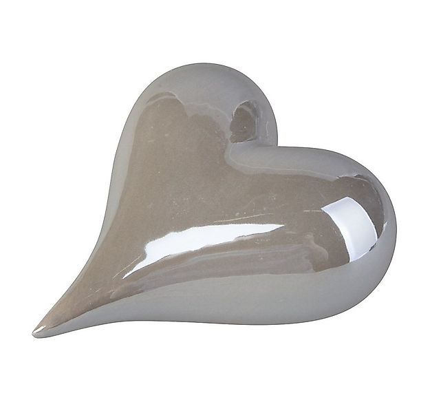 MICA Dekofigur Deko Herz geschwungen - grau - aus Keramik - ca. 9 x 8 x 4 c günstig online kaufen
