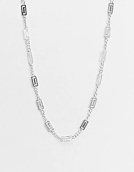 ASOS DESIGN – Kurze, mittelschwere Halskette in Silberfarben mit Wellendesi günstig online kaufen