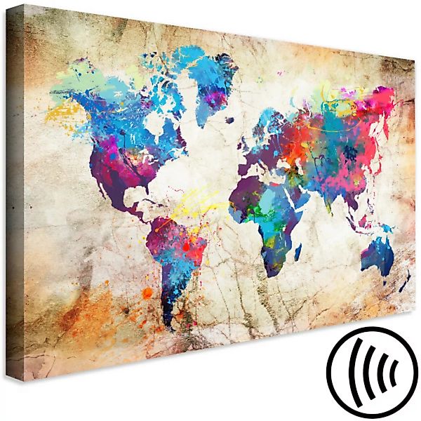 Leinwandbild World Map: Urban Style XXL günstig online kaufen