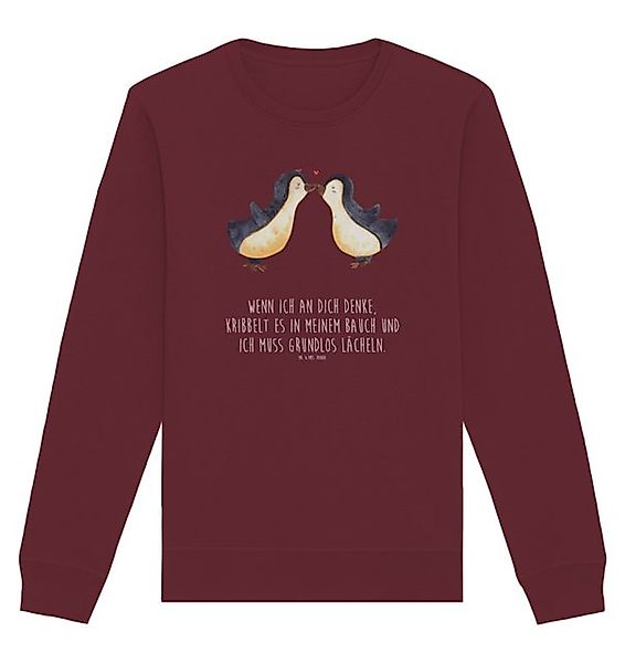 Mr. & Mrs. Panda Longpullover Pinguine Kuss Größe S - Burgundy - Geschenk, günstig online kaufen