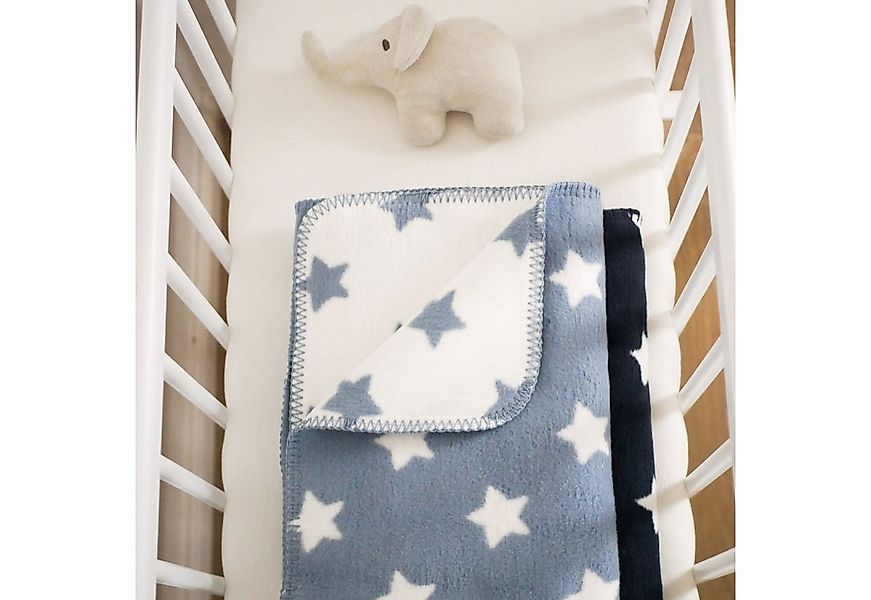 Babydecke blaue Babydecken aus 100% Bio-Baumwolle - hellblau und dunkelblau günstig online kaufen