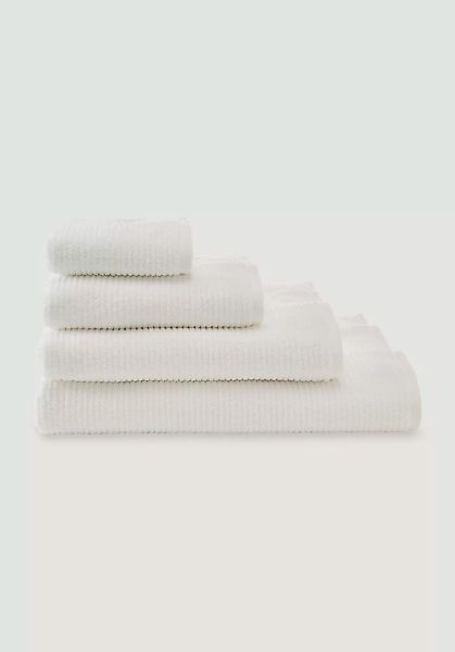 hessnatur Frottee-Handtuch feiner Streifen aus Bio-Baumwolle - weiß - Größe günstig online kaufen
