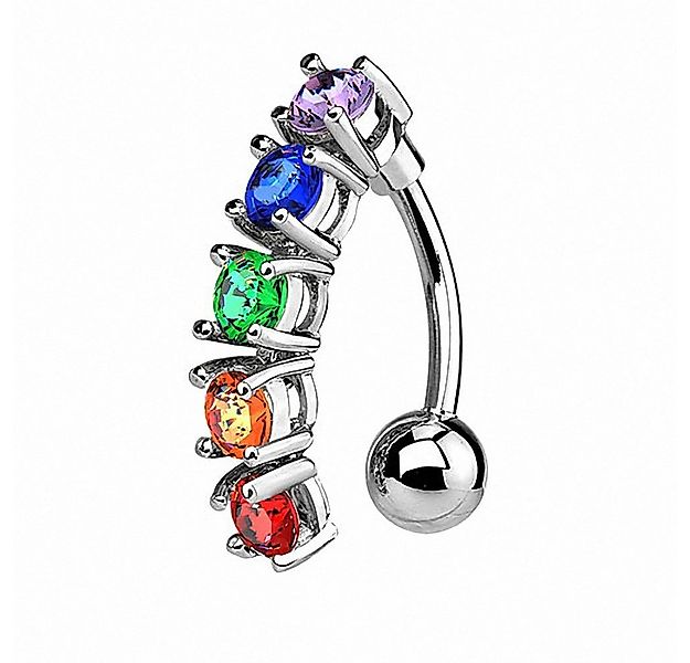 Taffstyle Bauchnabelpiercing Piercing Chirurgenstahl 5 Kristalle, Bauchnabe günstig online kaufen