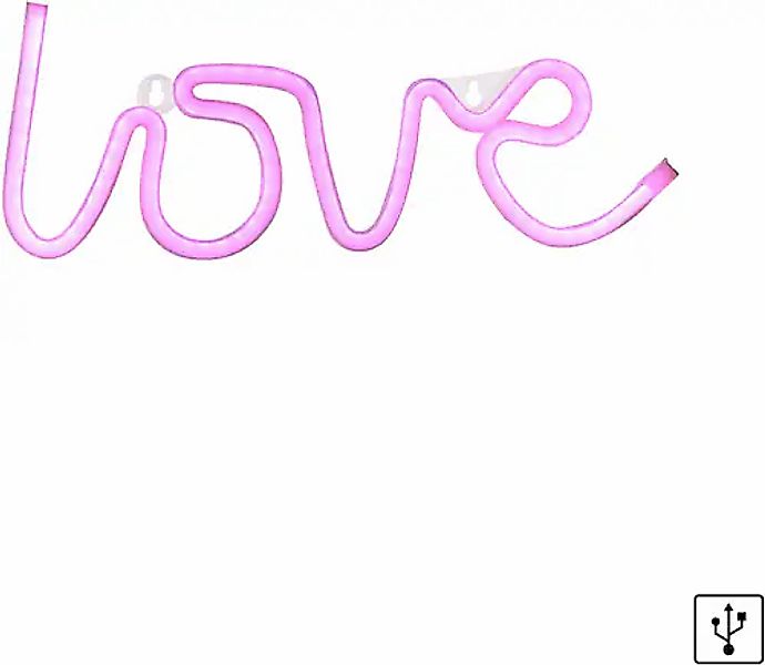 JUST LIGHT LED Wandleuchte »NEON-LOVE« LED-Board 1 Stk. Warmweiß günstig online kaufen