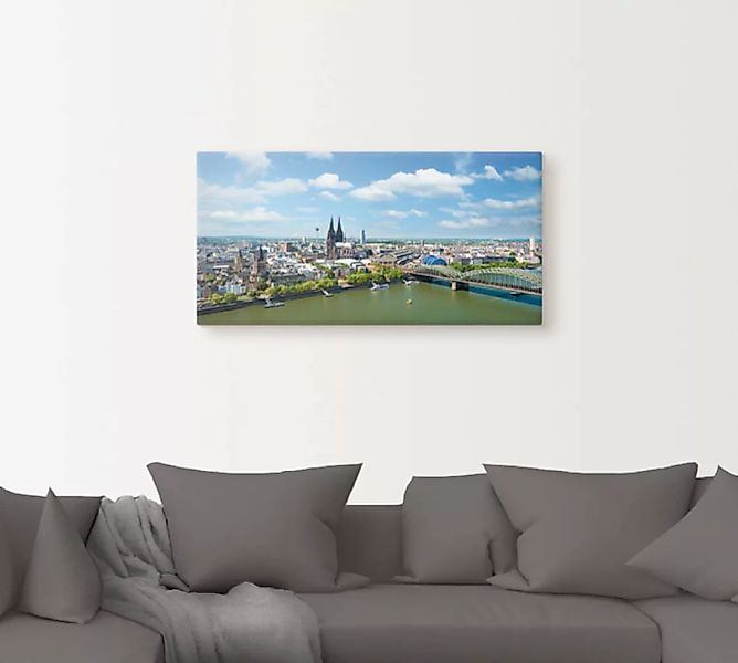 Artland Leinwandbild "Köln Rheinpanorama", Deutschland, (1 St.) günstig online kaufen