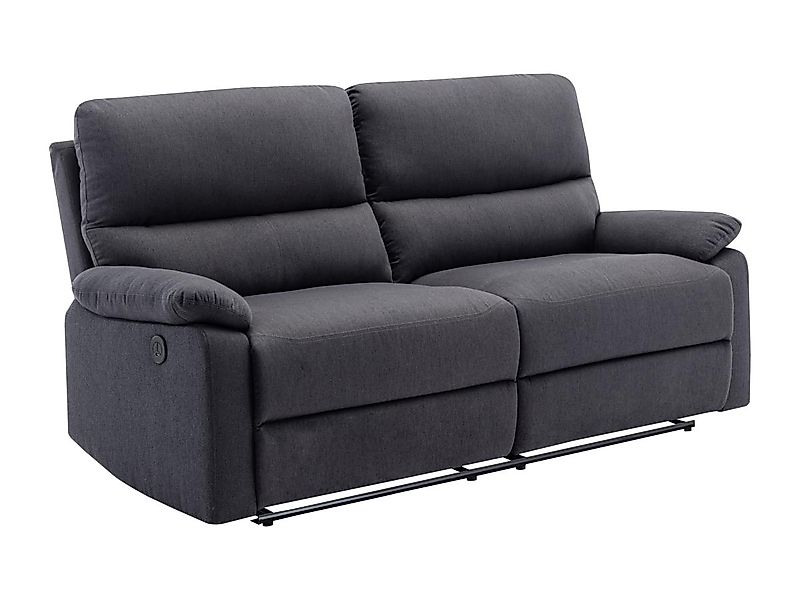 Relaxsofa elektrisch 3-Sitzer - Stoff - Anthrazit - LUNANO günstig online kaufen