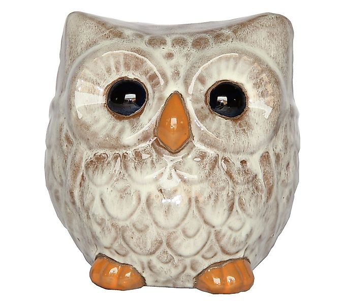Dehner Gartenfigur Eule, 20 x 20 x 18 cm, Keramik, beige günstig online kaufen