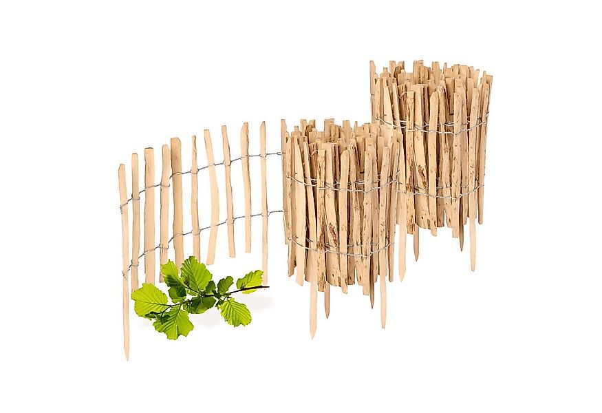 Garronda Zaun Staketenzaun 2 St 35cm x 5m zum Stecken aus Holz – Gartenzaun günstig online kaufen