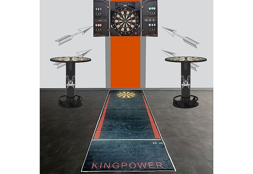 Carpetia Teppich Schwarze Dartmatte mit weiß grauen Abwurflinien, rechtecki günstig online kaufen