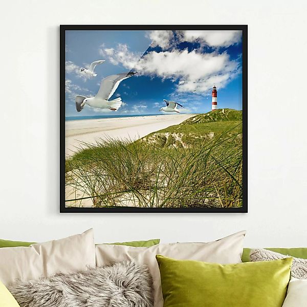 Bild mit Rahmen Strand - Quadrat Dune Breeze günstig online kaufen
