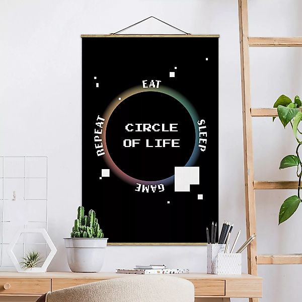 Stoffbild mit Posterleisten Klassik Videospiel Circle of Life günstig online kaufen