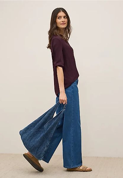 Strukturbluse in Unifarbe günstig online kaufen