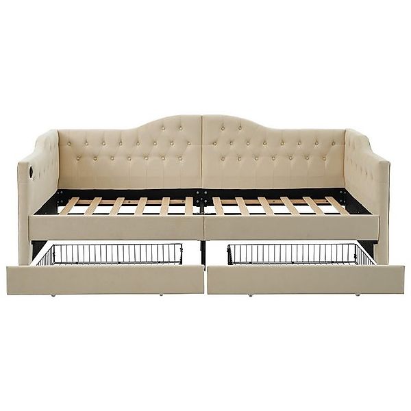 Gotagee Polsterbett Daybett 90x190/200 cm Schlafsofa Stauraumbetten USB Sam günstig online kaufen