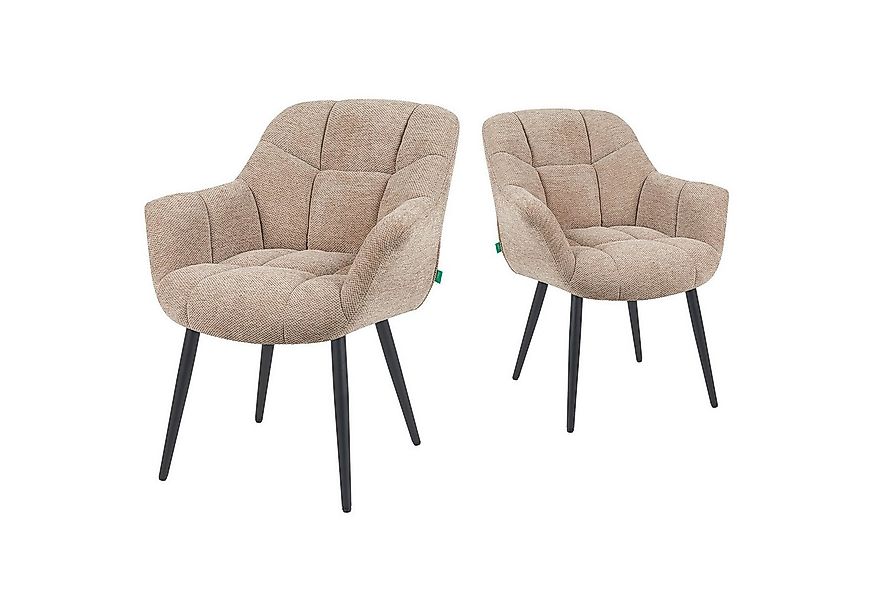 DUBI Möbel Polsterstuhl Mika-Mila 2er-Set, pulverbeschichtet, 360° drehbar günstig online kaufen