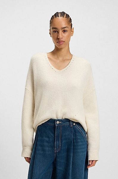 BOSS ORANGE Strickpullover Fondyssa Premium Damenmode im Relaxed Fit, V-Aus günstig online kaufen