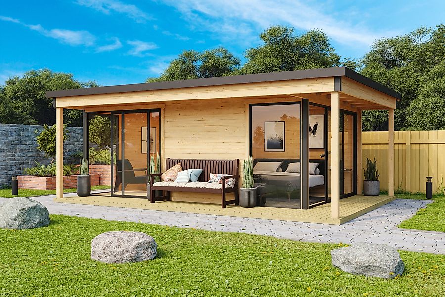 LASITA MAJA Gartenhaus "Domeo 3 Loggia natur", (Set), mit Überdachung, Posi günstig online kaufen