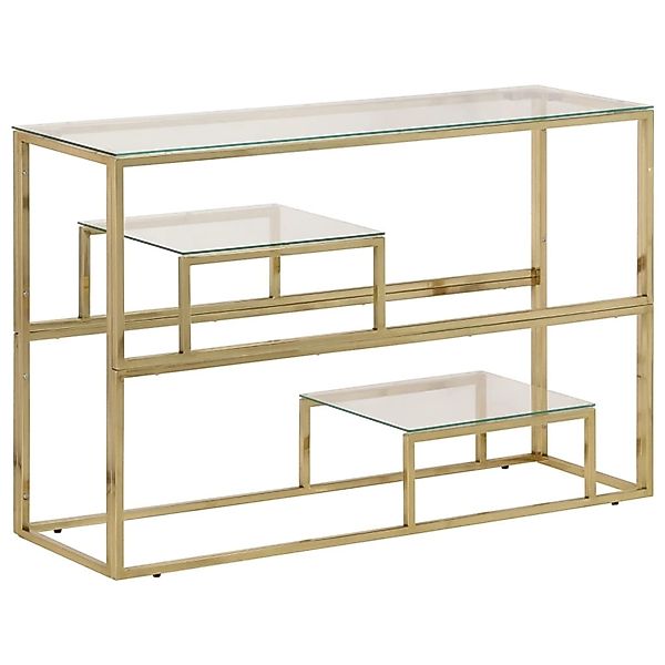 vidaXL Konsolentisch Golden Edelstahl und Hartglas günstig online kaufen