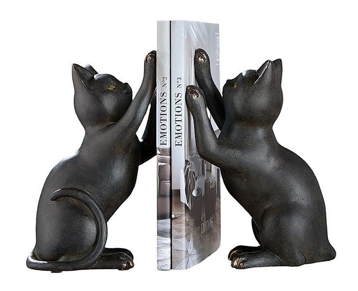 GILDE Buchstütze Buchstützen Katze Gatto schwarz – Stilvolle Deko für Büche günstig online kaufen