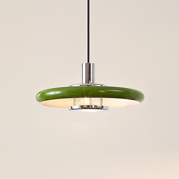Lindby Pendelleuchte Branford, Ø 35 cm, grün, Metall günstig online kaufen