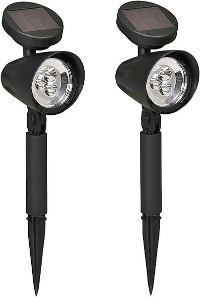 Luxform Gartenstrahler Solar-Gartenleuchten - Lazise - 2 Stück - Schwarz, L günstig online kaufen