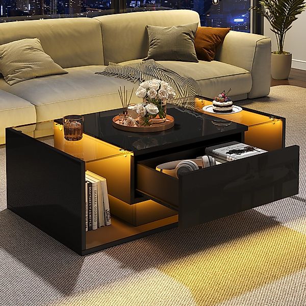 Merax Couchtisch hochglanz Sofatisch Beistelltisch mit günstig online kaufen