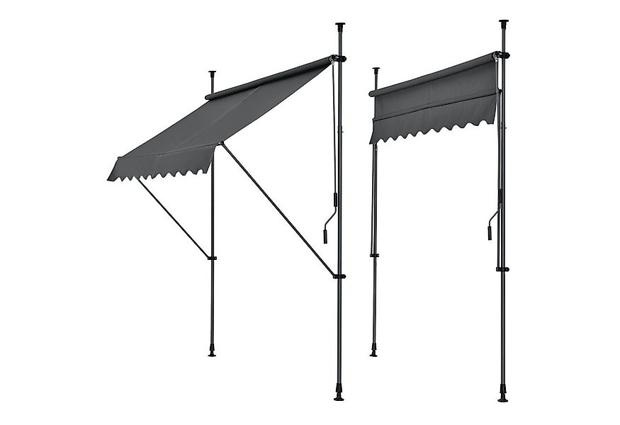 pro.tec Klemmmarkise Markise »Lindos« 200x120cm grau Sonnenschutz günstig online kaufen