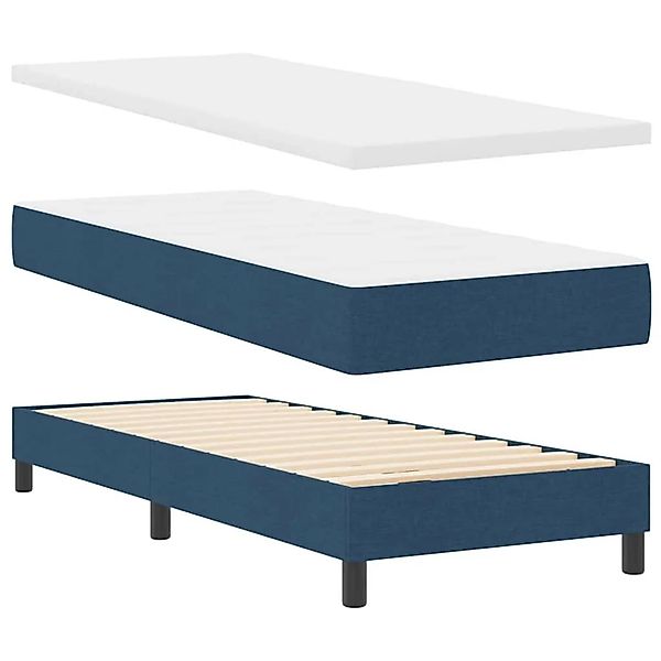 vidaXL Boxspringbett mit Matratze Blau 80 x 200 cm Stoff 3340058 günstig online kaufen
